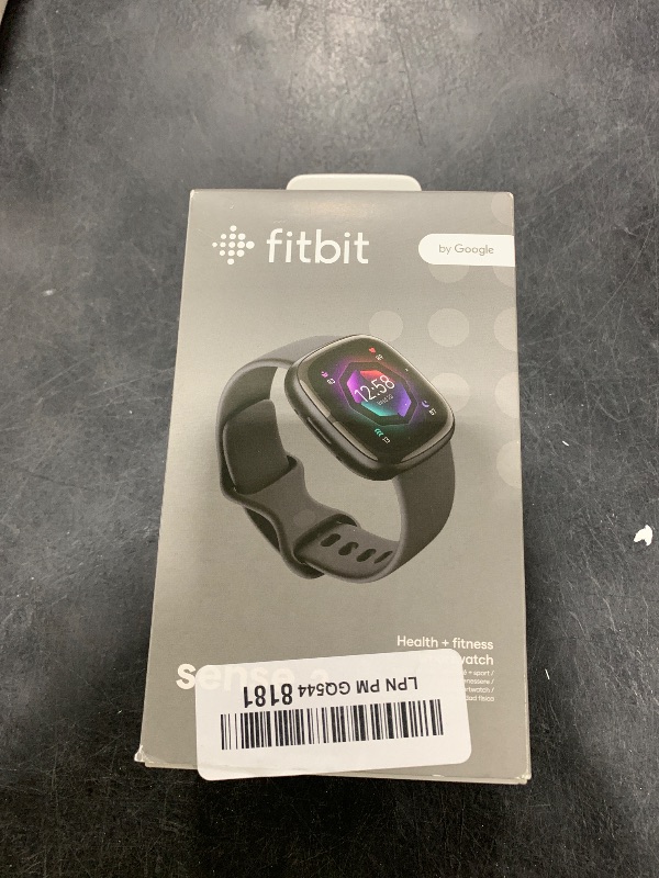 Photo 1 of Fitbit Sense 2 Advanced Health and Fitness Smartwatch with Stress and Sleep Tools - 3-Month Google Health Premium Membership Included - ECG App, SpO2, 24/7 Heart Rate, and GPS - Shadow Grey/Graphite