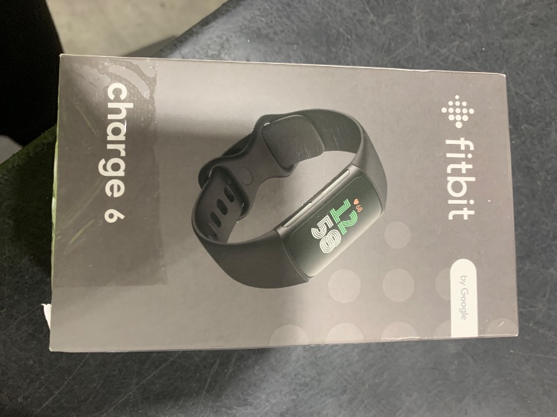 Photo 1 of Fitbit Charge 6 Fitness Tracker with Google Apps - Heart Rate on Exercise Equipment - 3-Month Google Health Premium Membership Included - Health Tools - Obsidian/Black - Small&Large Bands Included