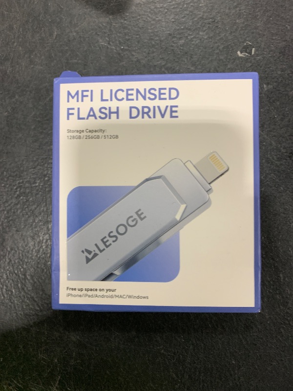 Photo 1 of MFi Certified 512GB Flash Drive for iPhone Photo Stick Thumb Drive, USB Memory Stick iPhone Flash Drive for Photos Videos, High Speed Jump Drive External Storage for iPhone/iPad/Android/PC (Grey)