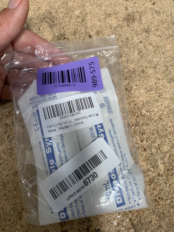 View 2 of 10ml Syringe for Liquid, Oral, Scientific Labs, Measurement, Dispensing, with Cap- 3 Pack