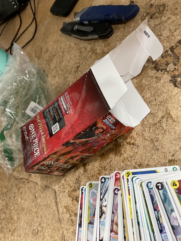 View 3 of **PARTS ONLY, MISSING A BUNCH OF Cards**  ****BANDAI ONE PIECE Card Game Extra Booster EB-03, 24 Packs
