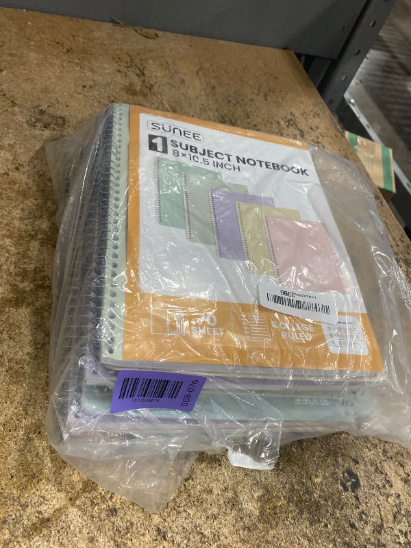 View 2 of **Only 6** SUNEE Spiral Notebooks, 1-Subject, 10 Pack, College Ruled Paper, 8" x 10-1/2", 70 Sheets per Notebook,3-Hole Punched Paper, Pink,Purple, Blue, Green, Yellow Spiral Lined Notebooks for School,Work