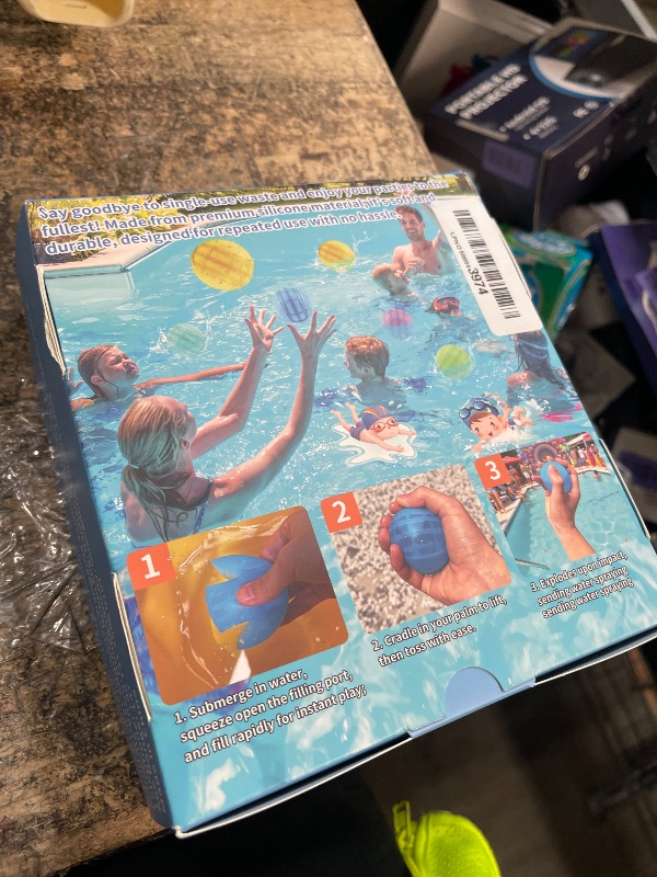 View 2 of 12-Pack Reusable Self-Sealing Quick-Fill Silicone Water Balloons for Kids Teens & Adults, Refillable Splash Balls for Outdoor Summer Fun, Pool Beach Games & Water Toys