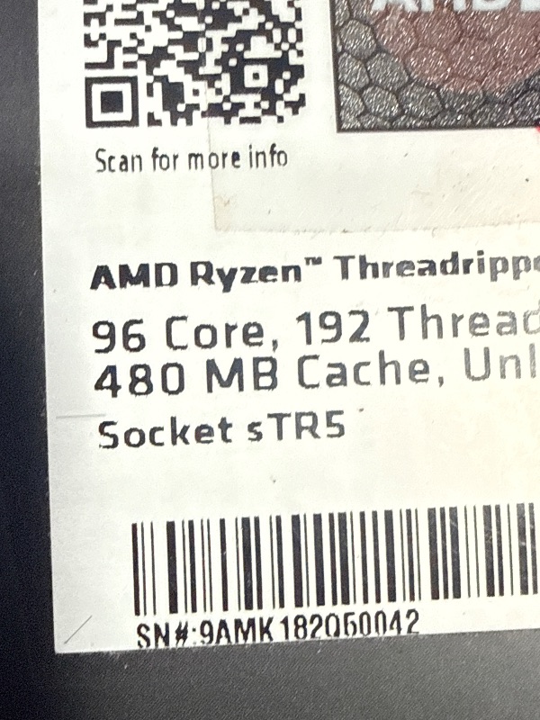 Photo 1 of AMD Ryzen Threadripper PRO 9000 WX-Series Processor