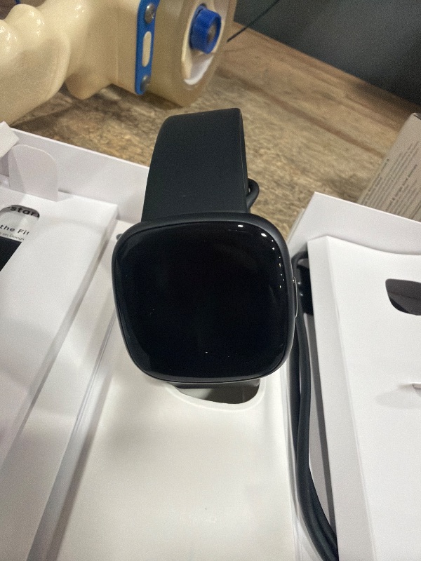 View 2 of **MAY HAVE TO TROUBLESHHOT TO FIX** Google Fitbit Versa 4 Fitness Smartwatch - Black/Graphite
