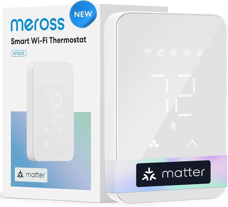 View 1 of ***** ONLY SMART THERMOSTAT, NO HEATER INCLUDED PRICE CHANGE $79***************** meross Matter Smart Thermostat for Electric Baseboard Heaters