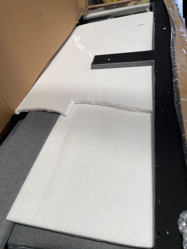 View 2 of *****PARTIAL SET, MISSING BOX 1/2***** DWVO Queen Size Storage Bed Frame, Platform Bed Frame with Integrated Charging Ports, 2 Drawers on Wheels, Upholstered Headboard with Shelf, Easy Assembly, No Box Spring Needed (Gray)