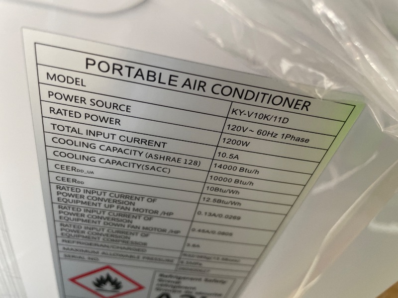 View 5 of 14000 BTU Inverter Portable Air Conditioners Cools Up to 700 Sq.Ft, 3-in-1 Dual Hose Portable AC Unit with Remote Control, Dehumidifier Fan, Smart Quiet Sleep Mode, Auto Swing, for Rooms Bedrooms