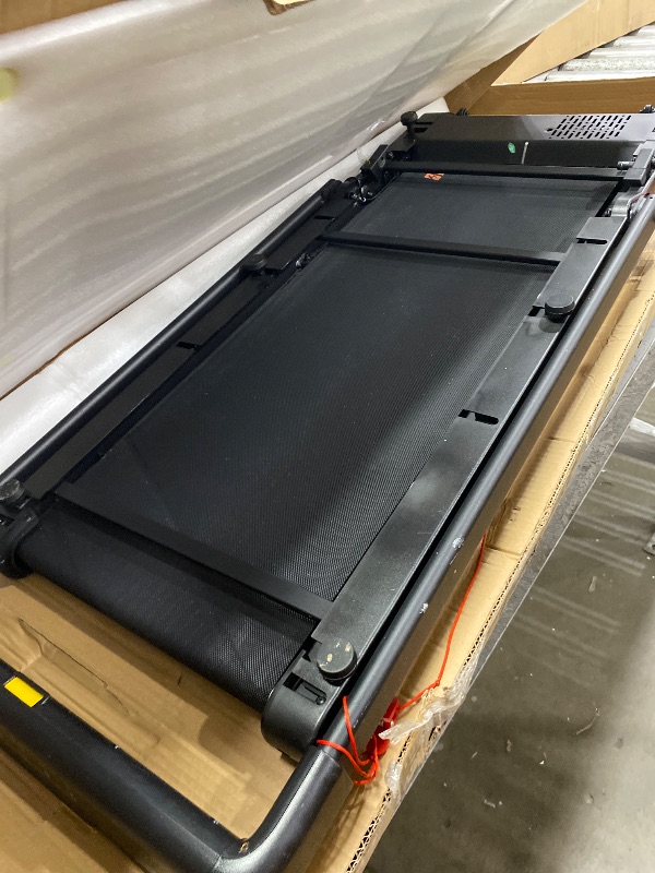 View 5 of **Missing power cord ** Treadmill with Speaker, 6-in-1 7.5MPH Foldable Treadmill for Home with App Compatible, Walking Pad with 10% Incline, LED Display, 3.0HP Brushless Drive, 350 LB Weight Capacity, 12 HIIT Programs