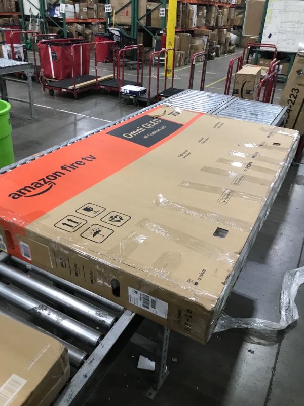 View 2 of **NO POWER CORD, UNABLE TO TEST** Amazon Ember 75" QLED Series with Fire TV (newest model), 4K Ultra HD smart TV, HDR10+, Dolby Vision, Dolby Audio, quad-core processor, find shows faster with Alexa+