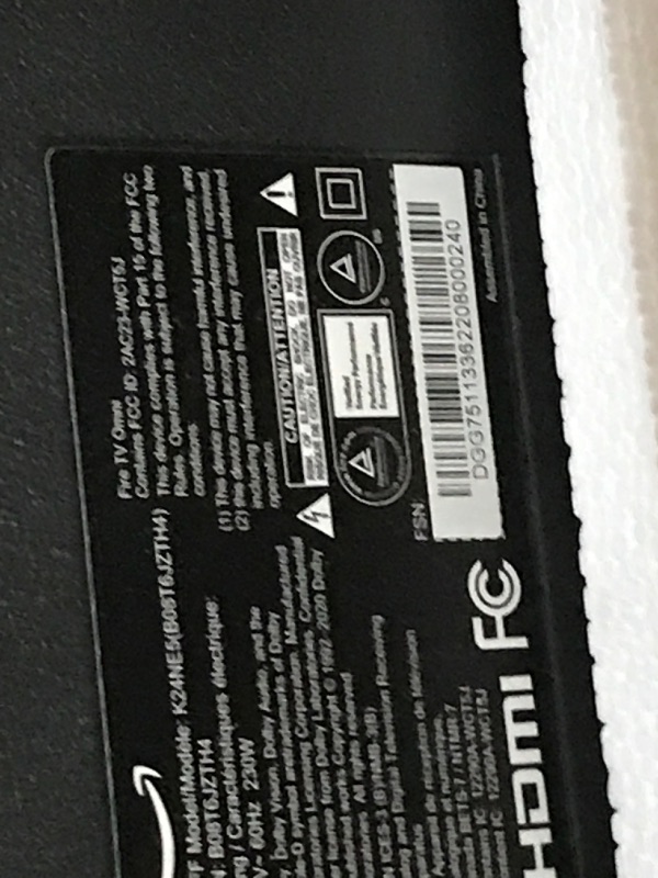 View 3 of **NO POWER CORD, UNABLE TO TEST** Amazon Ember 75" QLED Series with Fire TV (newest model), 4K Ultra HD smart TV, HDR10+, Dolby Vision, Dolby Audio, quad-core processor, find shows faster with Alexa+