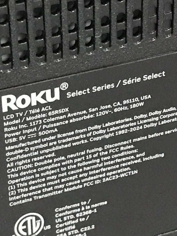 View 5 of **DESTROYED SCREEN**Roku 65" QLED 4K Smart TV
