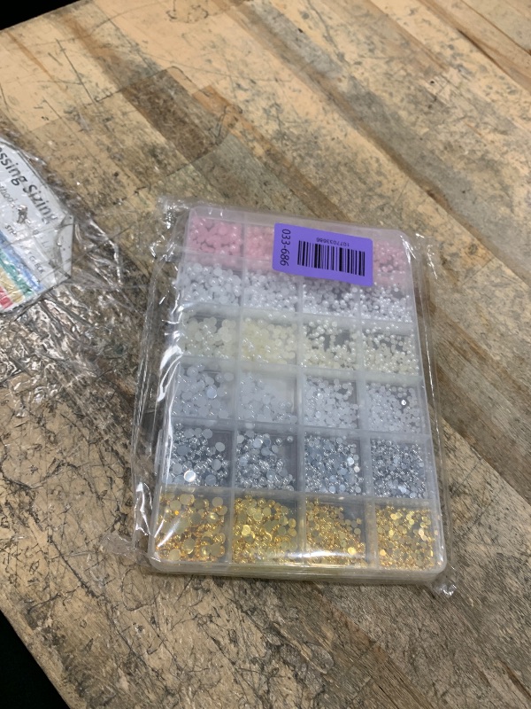 View 2 of 10000 Pcs Nail Pearls for Nail Art 6 Colors Flat Back Pearls for Crafting
