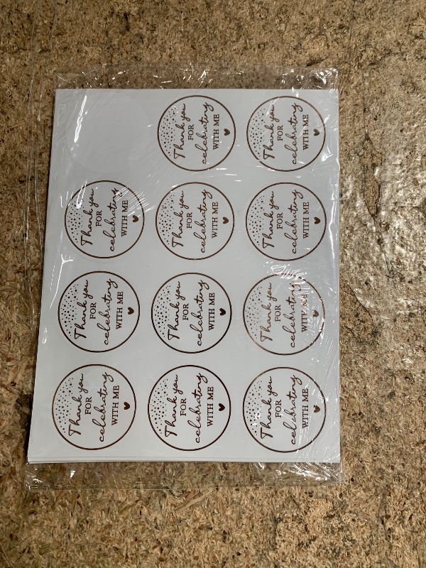 Photo 1 of 120 Pcs Thank You for Celebrating with Us Sticker, Thank You Stickers 3.7"
