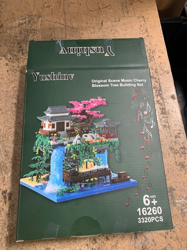 View 2 of **PARTS ONLY** Yushinv Cherry Blossom Tree Building Set with Gift Box, Original Music Cherry Blossom Tree House(Type :Symphony), Japanese Sakura Tree House Lights Building Kit3320 Pcs, Cherry Bonsai Building Set.