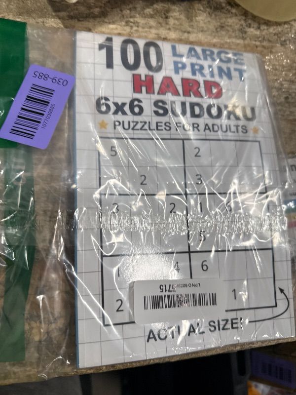 View 2 of 100 Large Print Hard 6x6 Sudoku Puzzles for Adults: Only One Puzzle Per Page! (Pocket 6"x9" Size)