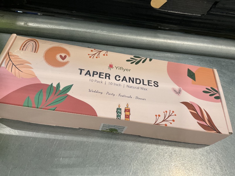 Photo 1 of 10 Inch Pale-Pink Taper Candles for Home Decoration, 10 Pack Unscented Candlesticks for Dinner Wedding Party, Smokeless and Dripless Candle Sticks