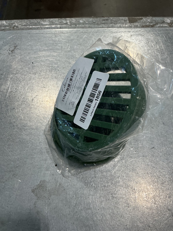 Photo 1 of (2 Pack) Calvana 4” Plastic Round Drainage Grate Cover, Fits 4” Pipes, Prevents Debris, Ideal for Lawns, Patios, and Walkways, Durable UV-Resistant Plastic, Easy Installation, Green