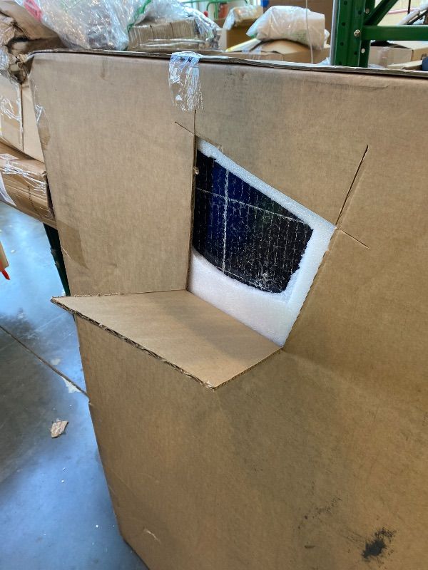 Photo 1 of [MAJOR DAMAGE!!! FOR PARTS!!] Renogy Solar Panel 200 Watt 25% High-Efficiency 16BB, 200W Solar Panel for 12V/24V Systems, N-Type Solar Panels for RV Marine Rooftop Farm Battery and Other Off-Grid Applications