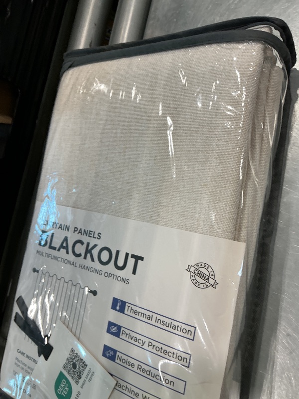 Photo 1 of 100% Blackout Shield Linen Textured Total Blackout Curtains for Bedroom 84 Inches Long, Back Tab/Rod Pocket Living Room Drapes, Thermal Insulated Blackout Curtains 2 Panels Set, 50" W x 84" L, Cream