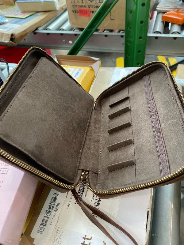 Photo 1 of [SIMILAR BAG ] Contacts  Tobacco Pouch with Pipe Stand Full Grain Leather Tobacco Pipe Accessories Bag Handmade Travel Organizer for 2 Pipes, Lighter, Cigarette