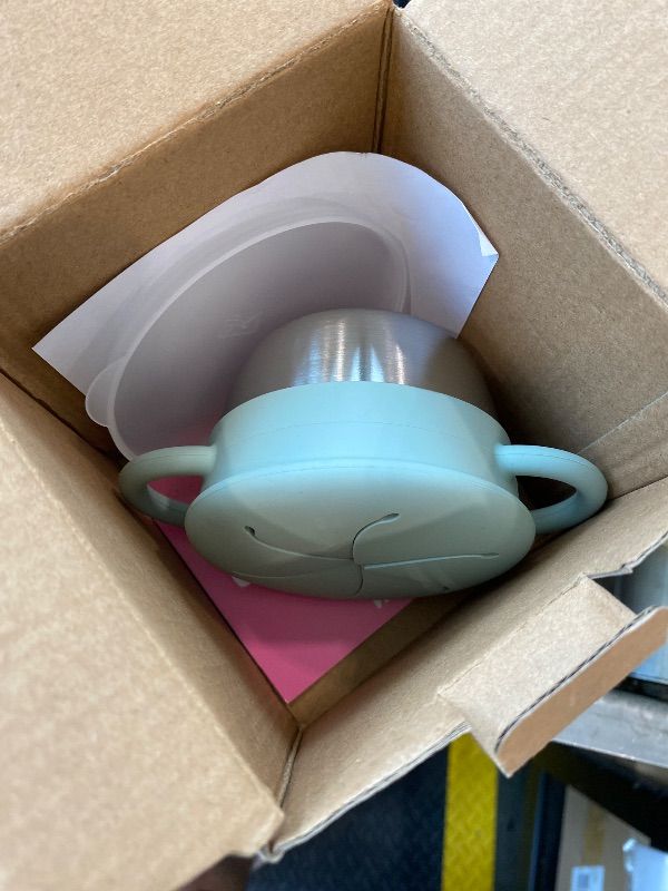 Photo 1 of [PARTIAL SET; 1PC] Elk and Friends Stainless Steel Snack Cups | Removable Silicone Food Catcher and Travel Lid | Spill-Proof Snack Containers for Baby, Toddler, Kids | Dishwasher Safe | 2 Pack