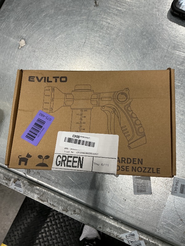 View 2 of [MISSING PARTS] [USED] EVILTO Garden Hose Nozzle, High Pressure Hose Spray Nozzle 8 Way Spray Pattern One-Touch Sprayer for Watering Plants, Lawn, Patio, Car Wash, Cleaning?Showering Pet
