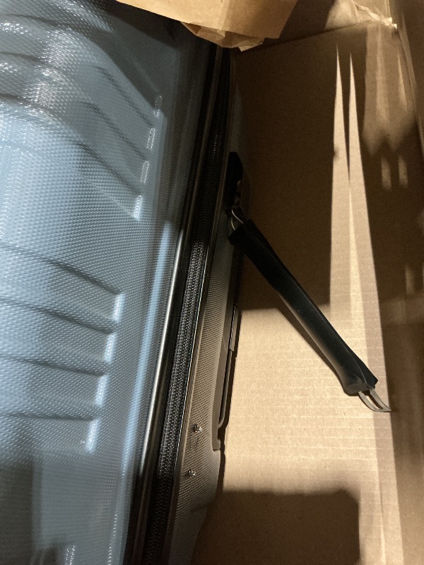 Photo 1 of **BROKEN HANDLE** Kenneth Cole REACTION Out of Bounds Lightweight Hardshell 4-Wheel Spinner Luggage, Granite Blue, 3-Piece Set (20", 24", & 28")
