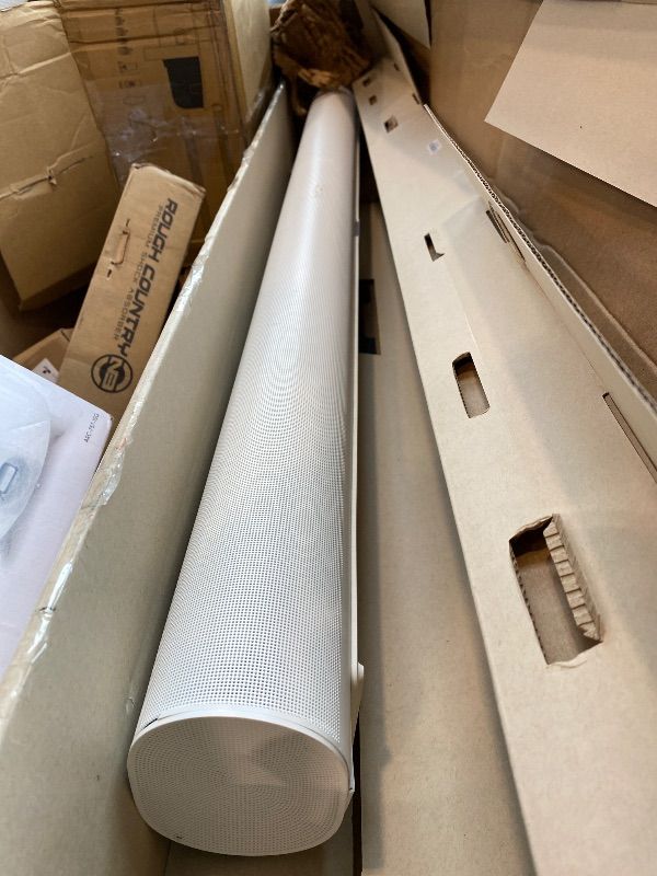 Photo 1 of [MAJOR DAMAGE] [NONFUNCTIONAL] Sonos Arc Ultra Soundbar with Dolby Atmos and Voice Control - 9.1.4 Surround Sound for TV and Music - White