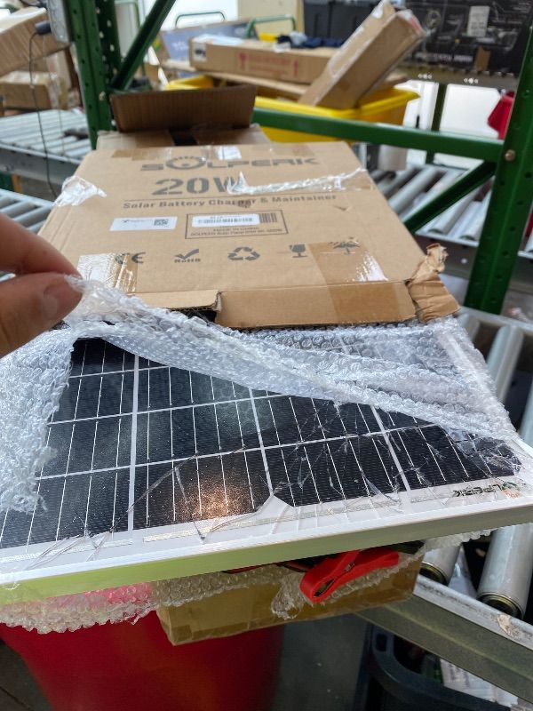 Photo 1 of [MAJOR DAMAGE] SOLPERK Solar Panel Kit 20W 12V, Waterproof Solar Battery Trickle Charger Maintainer + Smart MPPT Controller + Adjustable Mount Bracket for Boat Car RV Motorcycle Marine Automotive