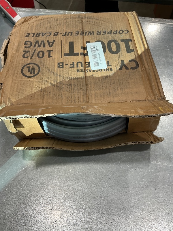 Photo 1 of 10/2 UF-B Wire 100 FT Pure Copper Direct Burial Cable, Sunlight & Moisture Resistant, Ideal for Outdoor Lighting & Pump Installations & Residential Indoor Electrical Projects812

