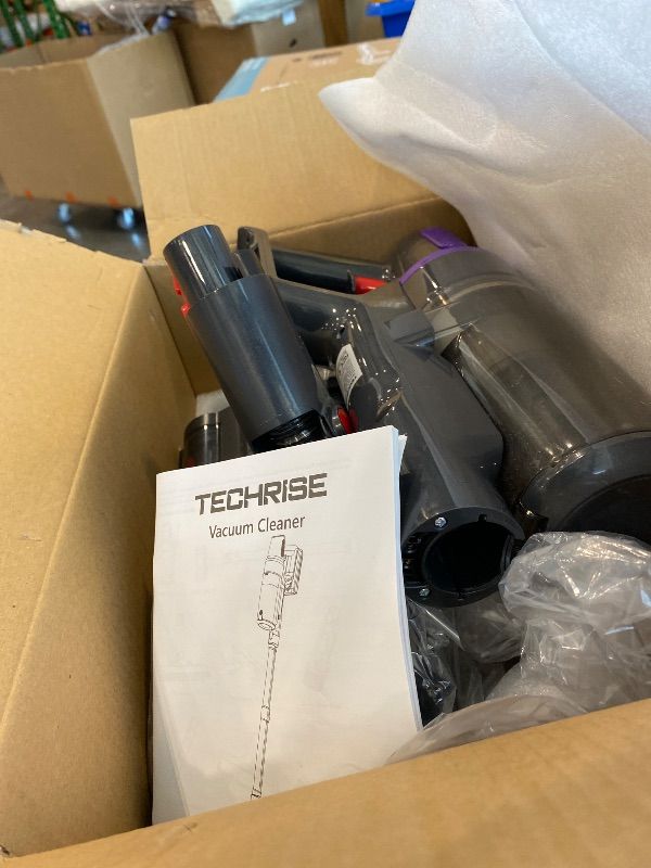 Photo 1 of ***MISSING CHARGER****TechRise Cordless Vacuum Cleaner for Home, 550W 45KPa Powerful Suction with HEPA Filter, 60 Min Runtime,Self-Standing, Anti-Tangle Brush, LED Light for Pet Hair, Carpets, Hard Floor
