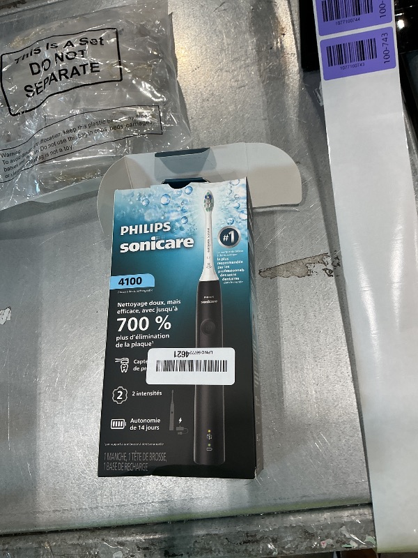 Photo 1 of [HEAVILY USED] Philips Sonicare 4100 Rechargeable Electric Toothbrush, Advanced Plaque Removal, Pressure Sensor, Includes Brush Head Case, Black BD5003AZ