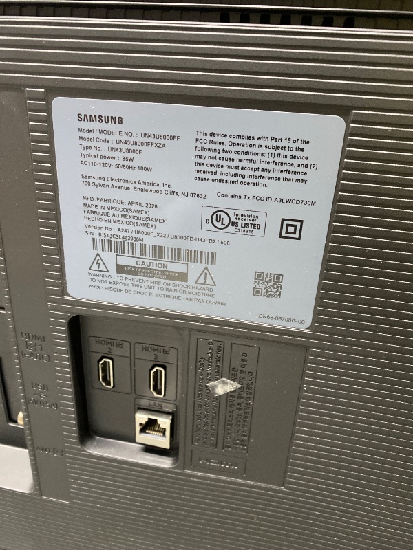 Photo 1 of *****Samsung 43-Inch Class Crystal UHD U8000F 4K Smart TV (2025 Model) Endless Free Content, Processor, MetalStream Design, Knox Security, Alexa Built-in