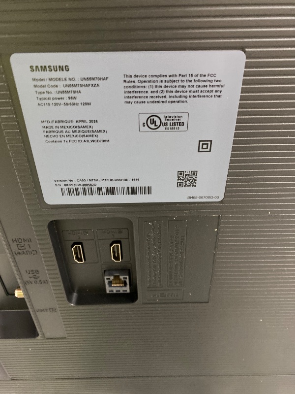 Photo 1 of **It is broken, non-returnable, and non-refundable***Samsung 55-Inch Class Mini LED M70H Series Samsung Vision AI Companion Smart TV (2026 Model, 55M70H) Processor 4K, Pure Spectrum Color, Motion Xcelerator + DLG 120Hz