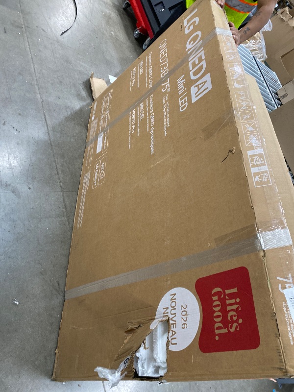 Photo 1 of **It is broken, non-returnable, and non-refundable***LG Amazon Exclusive 75-Inch Class QNED AI 4K QNED73B Series Mini LED Smart TV w/AI Sound Pro, HDR10, AI 4K Super Upscaling, Filmmaker Mode, Wow Orchestra, Compatible with Alexa (75QNED73BUA, 2026)