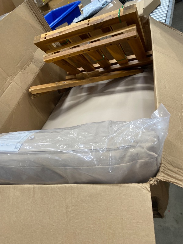 View 2 of ***** SIMILAR PRODUCT***** Cambridge Casual Haley Teak Wood Outdoor Sofa Daybed with Beige Cushion, 3-Seater Daybed with Removable Cover Cushion, 750 LBS, Sofa Daybed Perfect for Sunroom, Backyard, Poolside, or Porch