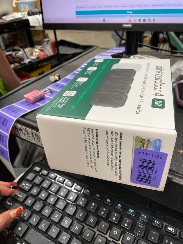 Photo 1 of ******** SEALED BY COMPANY******* Blink Outdoor 4 XR – two-year battery wireless camera with 4x security coverage, 1000 ft open-air range or 400 ft with typical use — 4 camera system.