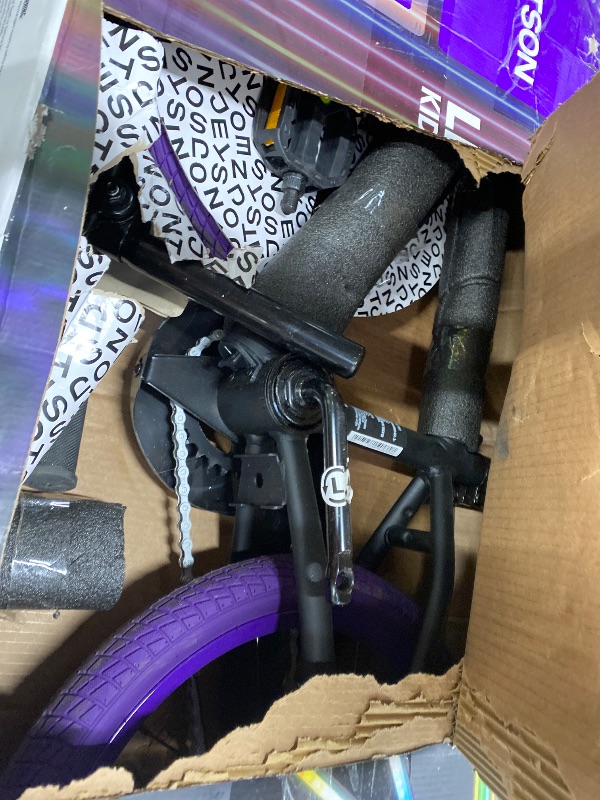 Photo 1 of ***PARTS ONLY*** Jetson Light Rider Kids’ Light-up Unisex Bike, LED Light-up Frame, 3 Different Light Modes, Adjustable Seat Height, 16" Rubber Tires, Kinetic Light-Up Training Wheels, Purple, JLRM16-PBK