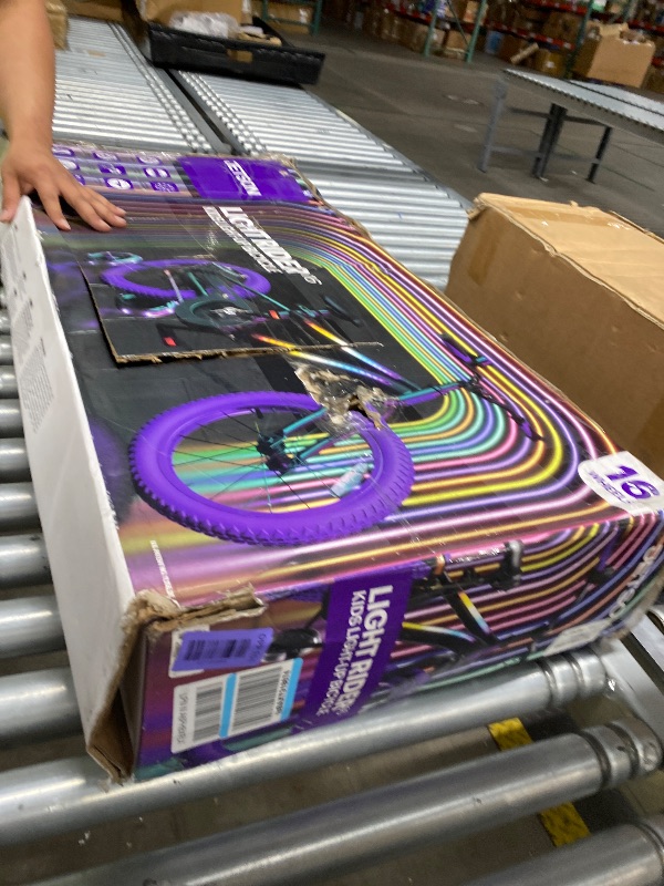 Photo 1 of ***PARTS ONLY*** Jetson Light Rider Kids’ Light-up Unisex Bike, LED Light-up Frame, 3 Different Light Modes, Adjustable Seat Height, 16" Rubber Tires, Kinetic Light-Up Training Wheels, Purple, JLRM16-PBK