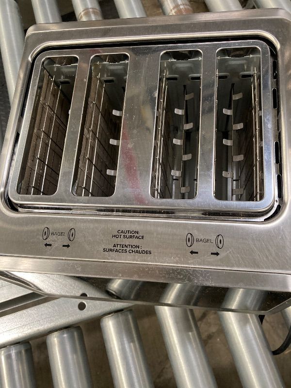 Photo 1 of ***DAMAGE -NON-FUNCTIONAL SELLING AS PARTS ONLY*** Smart Toaster 4 Slice Wide Slot with Dual Digital TouchScreen & Independent Control for Family,1800W Stainless Steel for 6 Bread Types & Toast Settings, Defrost Reheat & Single-Slice Modes