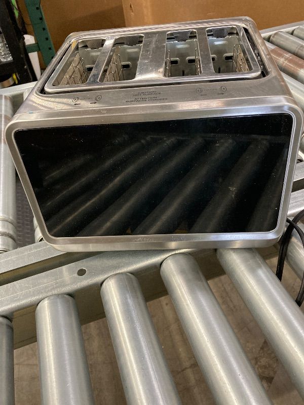 Photo 1 of ***DAMAGE -NON-FUNCTIONAL SELLING AS PARTS ONLY*** Smart Toaster 4 Slice Wide Slot with Dual Digital TouchScreen & Independent Control for Family,1800W Stainless Steel for 6 Bread Types & Toast Settings, Defrost Reheat & Single-Slice Modes