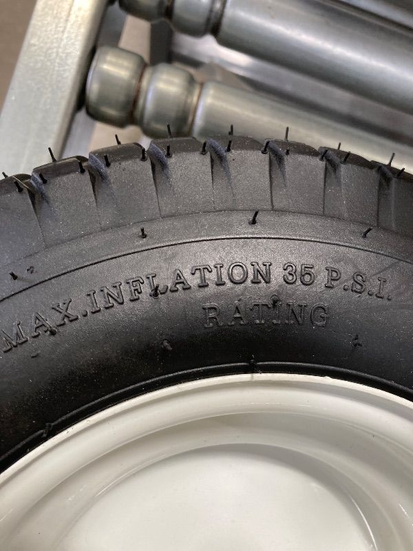 Photo 1 of **damaged**GICOOL 16x6.50-8 Riding Lawn Mower Rubber Tire and Wheel, 2 Pcs Replacement 16x6.5-8nhs Garden Tractor Lawnmower Tyre, Bearing Bore 3/4" & 5/8", 3"-4.5" Centered Hub