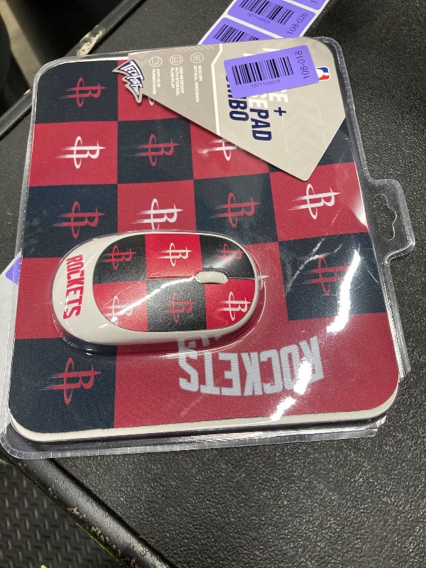 Photo 1 of ?SOAR NBA Wireless Mouse and Mouse Pad- Checkered, Houston Rockets