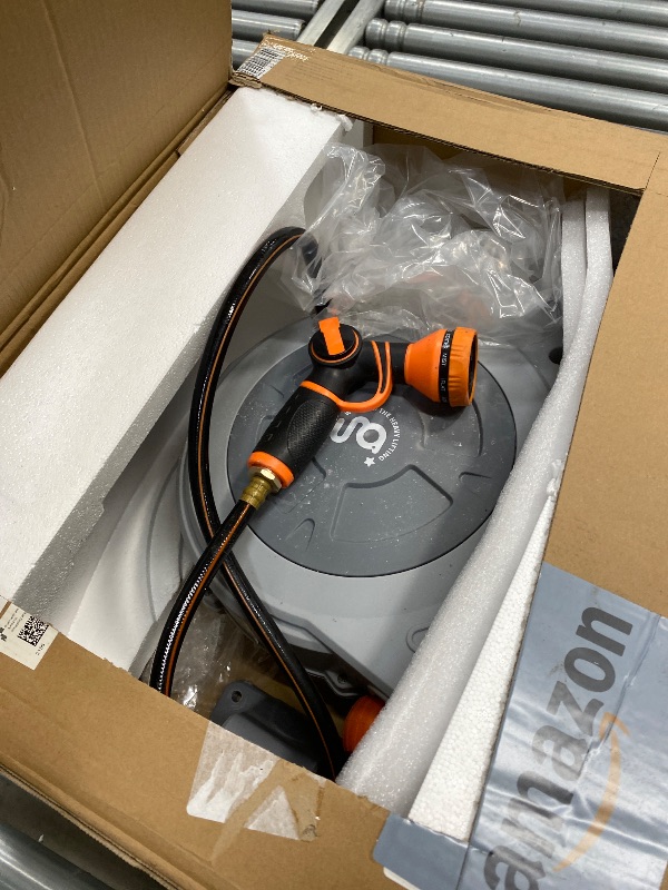 Photo 1 of ***PARTS ONLY***Giraffe Tools Retractable Garden Hose Reel 1/2 Inch x 130 ft, Super Heavy Duty, Any Length Lock, Slow Return System, Wall Mounted and 180 Deg Swivel Bracket