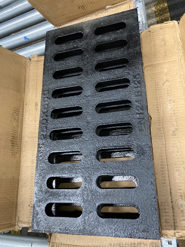 Photo 1 of  Ductile Iron Driveway Channel Drain Grate. Metal Trench Drain Grates,3 Pack Garage Length,Heavy Duty Channel Drainage Grates for Garage,Factory,Parking Lot,Commercial Zone
