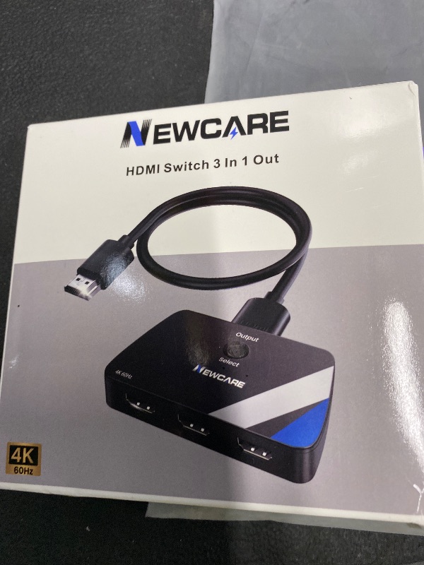 Photo 1 of [Upgrade] HDMI Switch 3 in 1 Out, 4K@60Hz HDMI 2.0 Switch Splitter with 2.6FT Long HDMI Cable, 3-Port HDMI Switcher Selector, Supports 4K 30Hz 3D 1080P HDCP2.2 for PS5 Xbox DVD Player Fire Stick PC