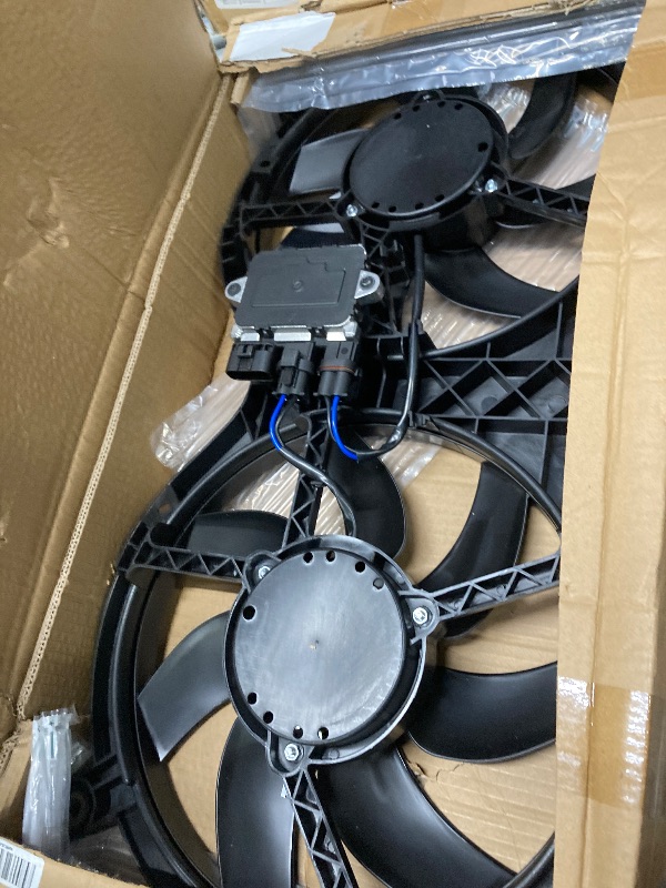 View 2 of ****It is used; it is unknown if any parts are missing, and it is unknown if it works 100%.***Dual Radiator Fan with Control Module Replacement for Pathfinder 2013-2017 Replacement for QX60 2014-2019 Replacement for JX35 2013 Replacement for 621-586 62158