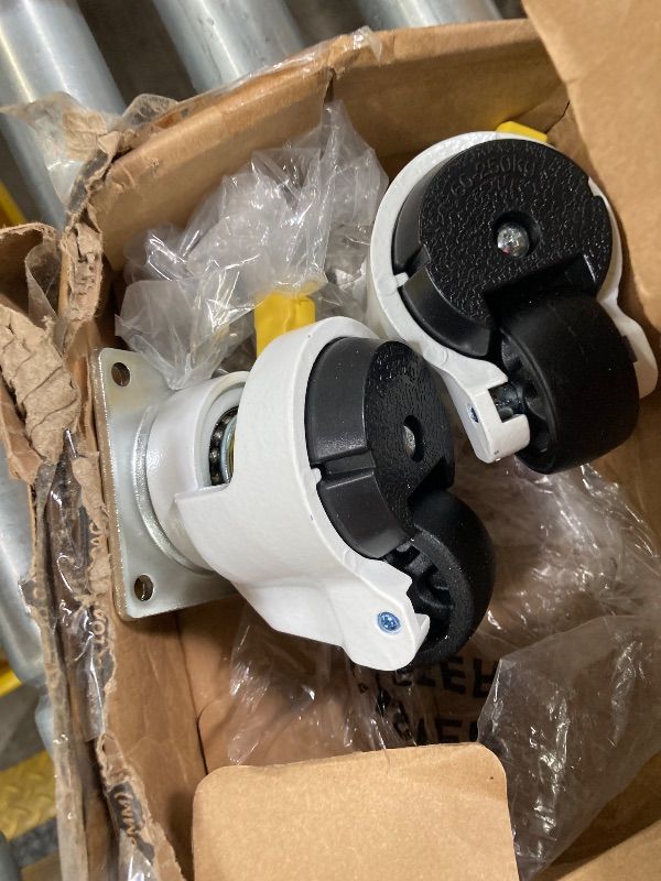 Photo 1 of *** 2 PACK ONLY*** HOLKIE Leveling Casters with Ratchet Handle Design - Total Capacity 2200 lbs - Heavy Duty Industrial Casters Set of 2 with Adjustable Leveling Pads (TD60)