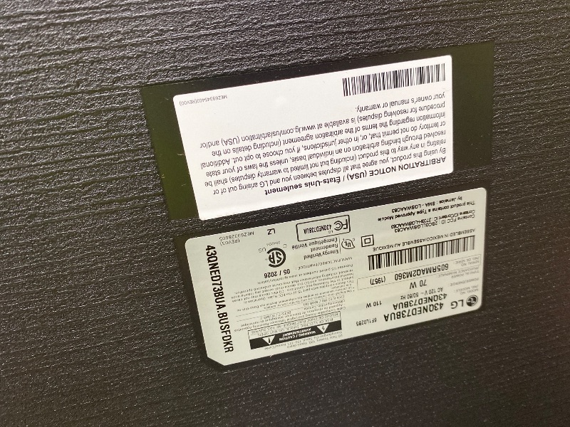 Photo 1 of *******************NO REFUNDS
                                       IT DOESN'T WORKLG *************************

Amazon Exclusive 43-Inch Class QNED AI 4K QNED73B Series Mini LED Smart TV w/AI Sound Pro, HDR10, AI 4K Super Upscaling, Filmmaker Mode, Wow 